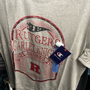 Champion Rutgers Scarlet Knights Gray T-Shirt with Red Print